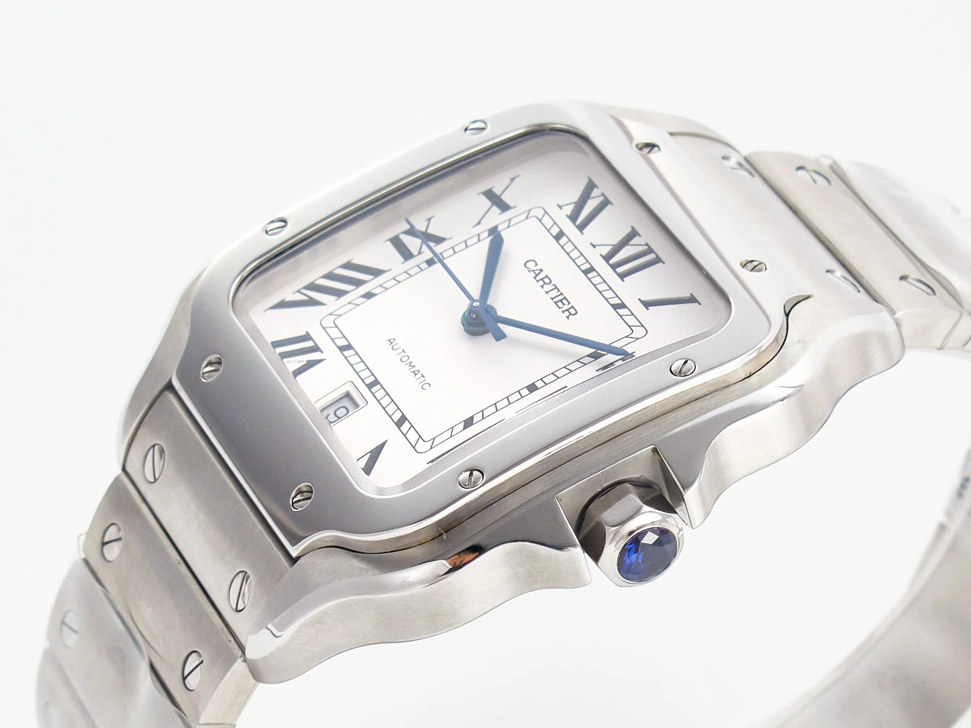 Santos de Cartier 40mm SS BVF 1:1 Best Edition White Dial on SS Bracelet MIYOTA 9015