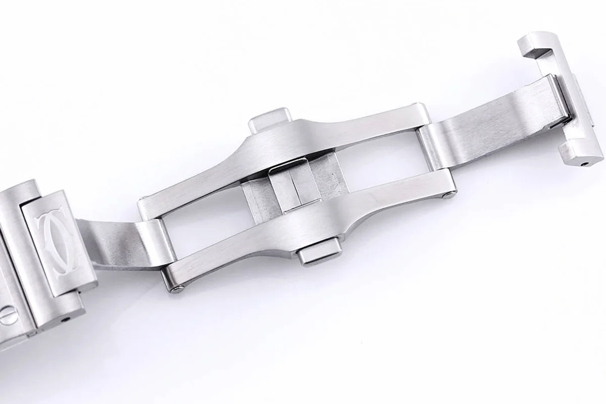 Santos De Cartier Watch Skeleton Dial with Diamond Bezel in Steel