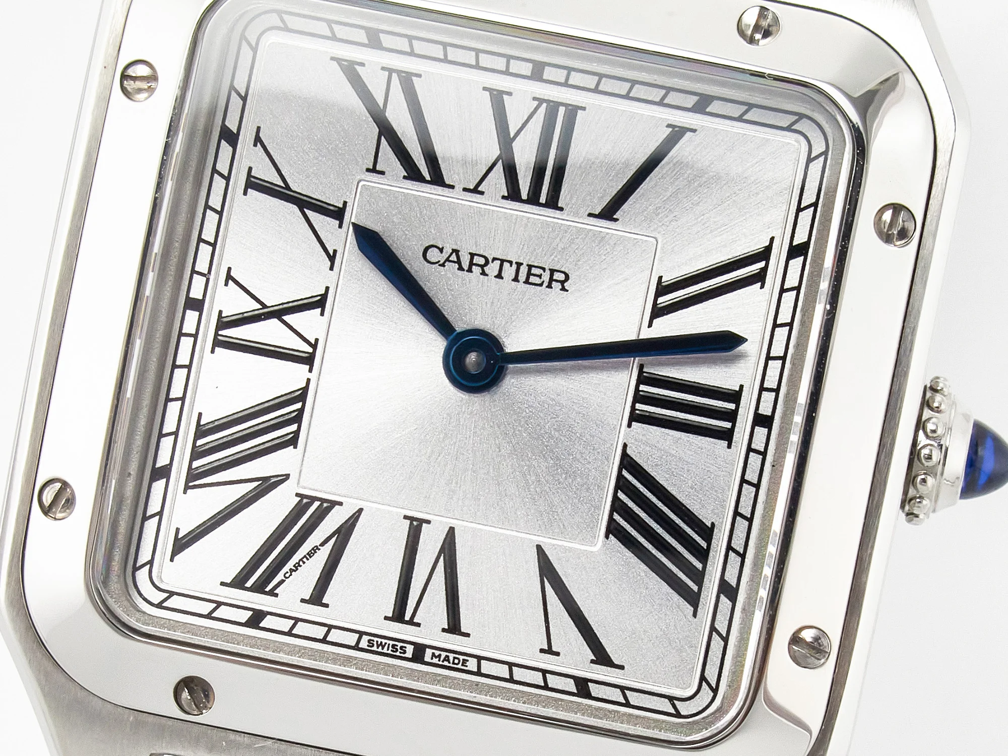 Santos Dumont 27.5mm IWSF Best Edition Silver Dial on Black Leather Strap Quartz