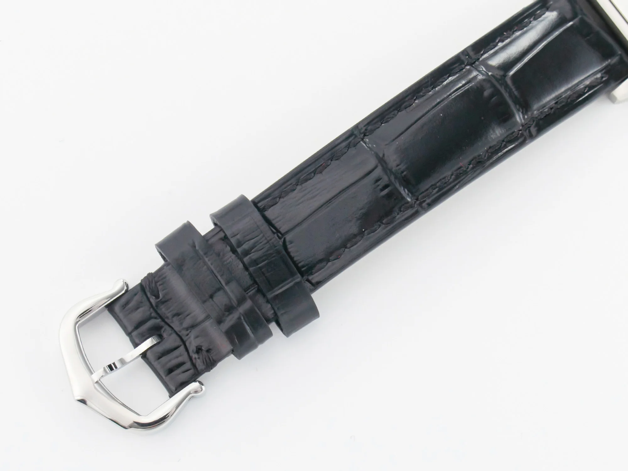 Santos Dumont 27.5mm IWSF Best Edition Silver Dial on Black Leather Strap Quartz