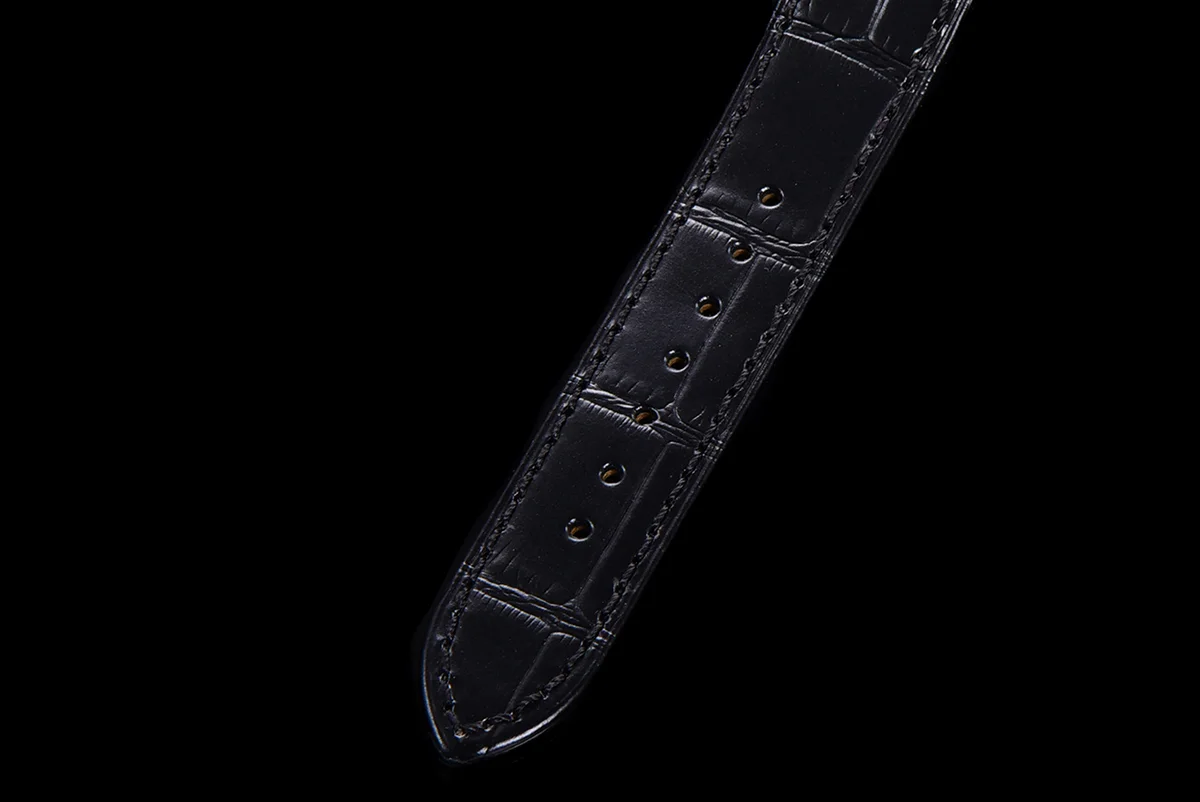 Santos-Dumont (Large) Silver Dial in Steel/Rose Gold on Black Leather Strap Ref. W2SA0011