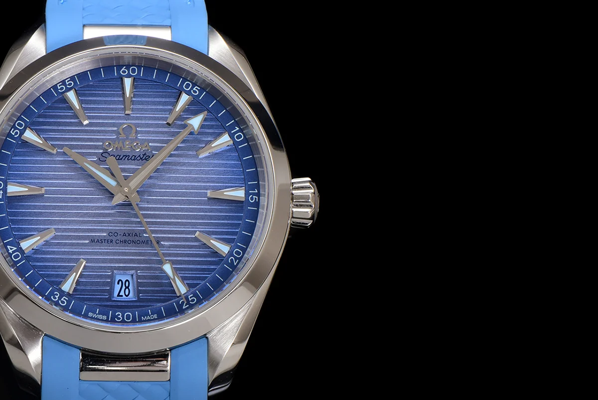 Seamaster Aqua Terra 150m Co-Axial Master Chronometer 41mm Light Blue Dial on Rubber Strap