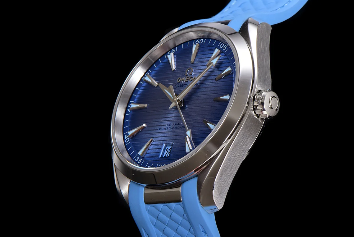 Seamaster Aqua Terra 150m Co-Axial Master Chronometer 41mm Light Blue Dial on Rubber Strap