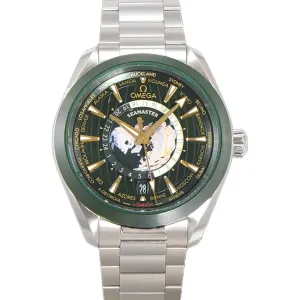 Seamaster Aqua Terra Worldtimer Master Chrononometer Green Dial on Bracelet