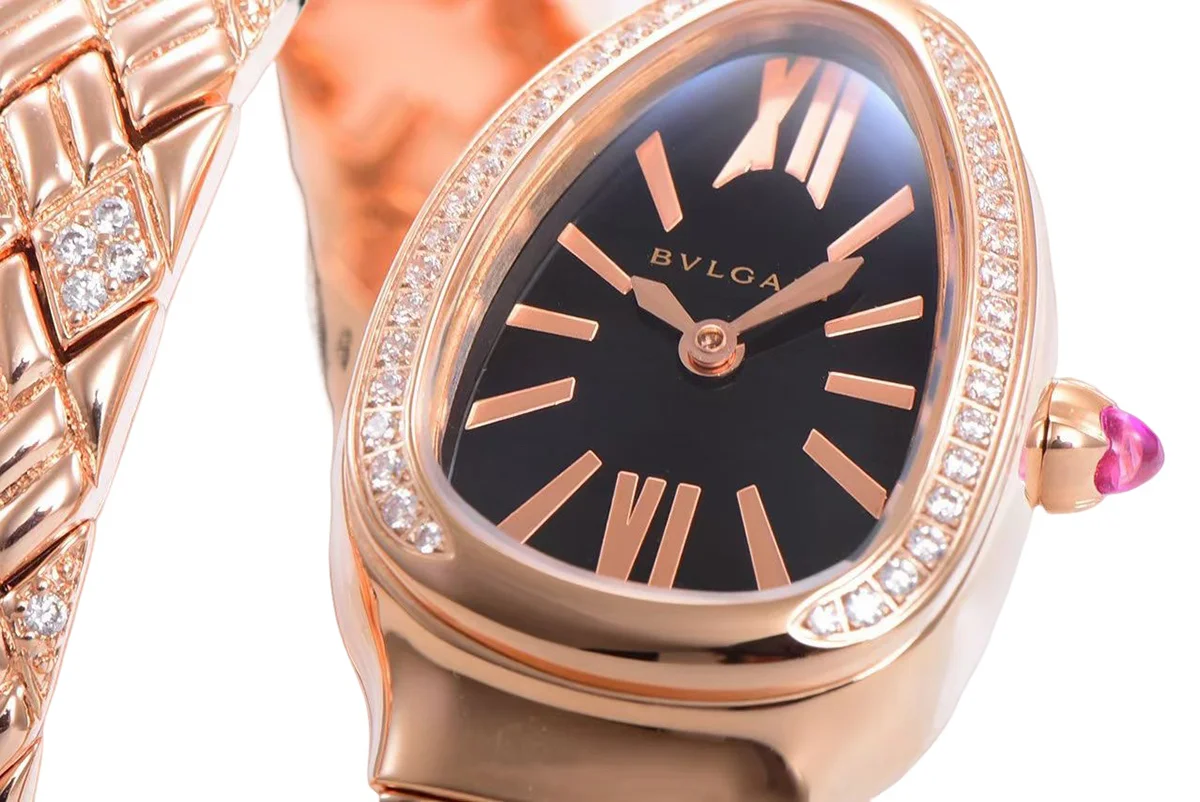 Serpenti Seduttori Watch Black Dial in Rose Gold with Diamonds