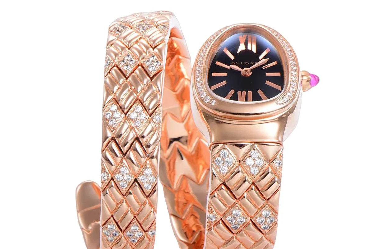 Serpenti Seduttori Watch Black Dial in Rose Gold with Diamonds