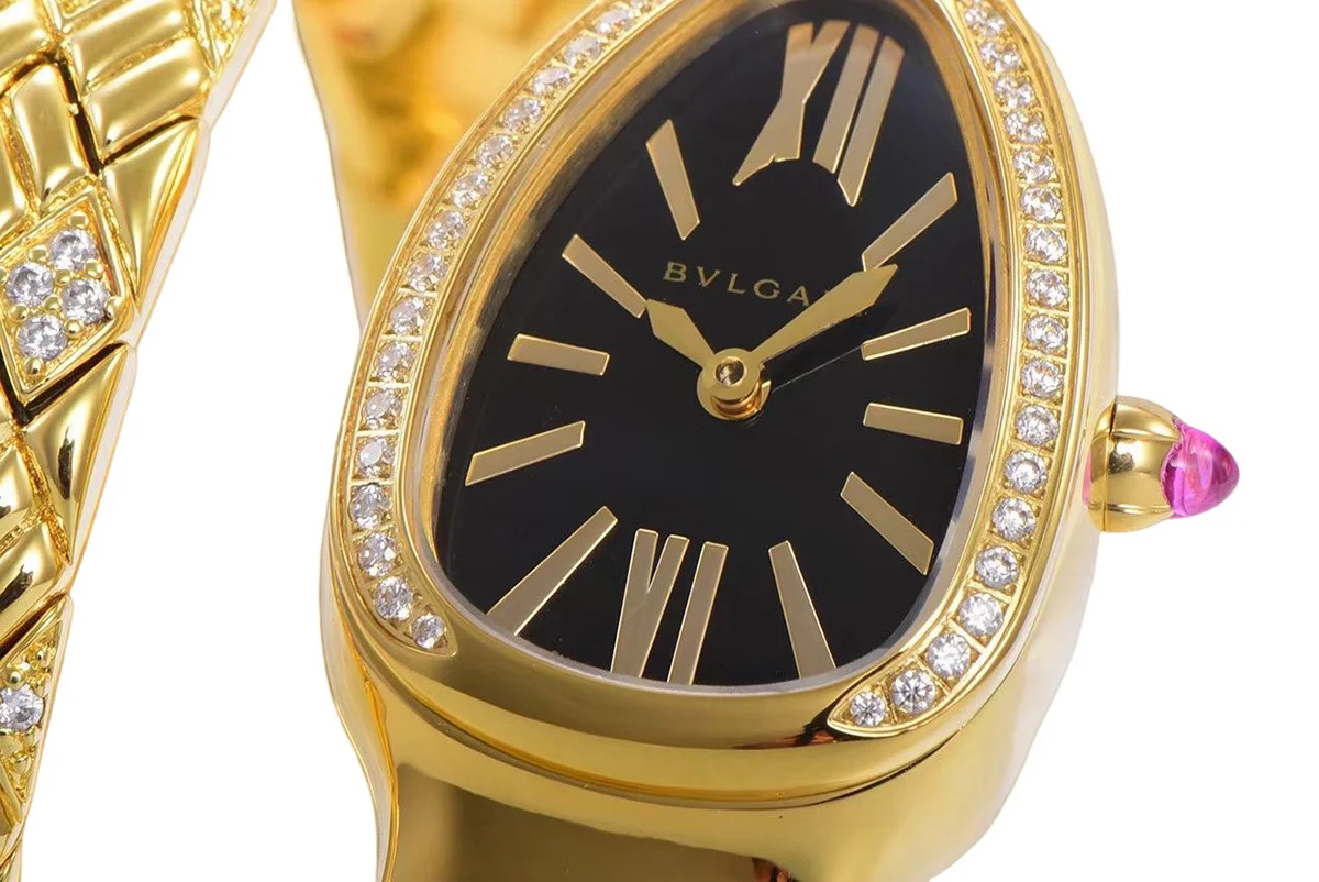 Serpenti Seduttori Watch Black Dial in Yellow Gold with Diamonds