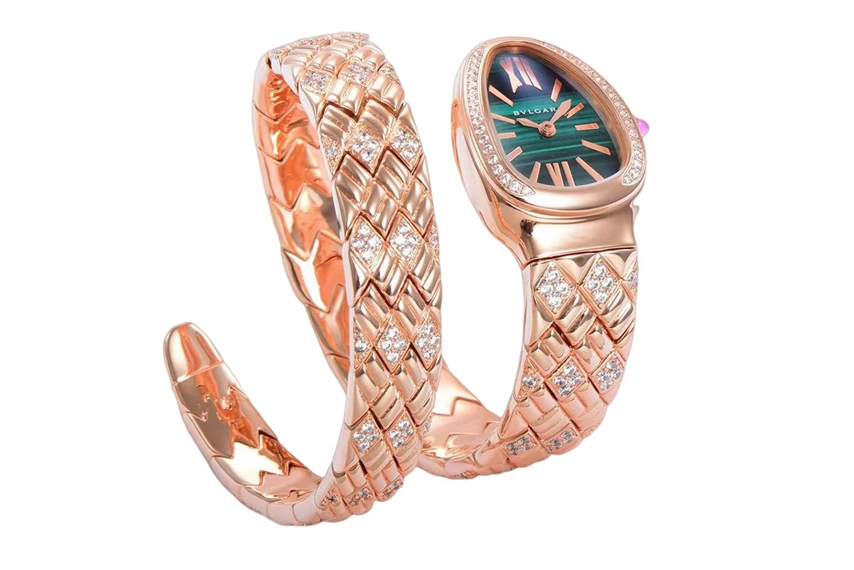 Serpenti Seduttori Watch Green Dial in Rose Gold with Diamonds