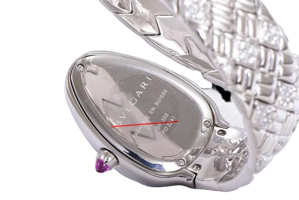 Serpenti Seduttori Watch White Dial in Steel with Diamonds