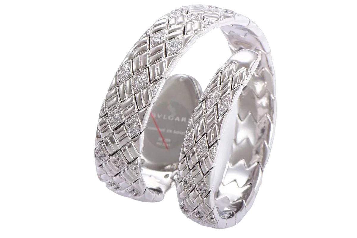 Serpenti Seduttori Watch White Dial in Steel with Diamonds