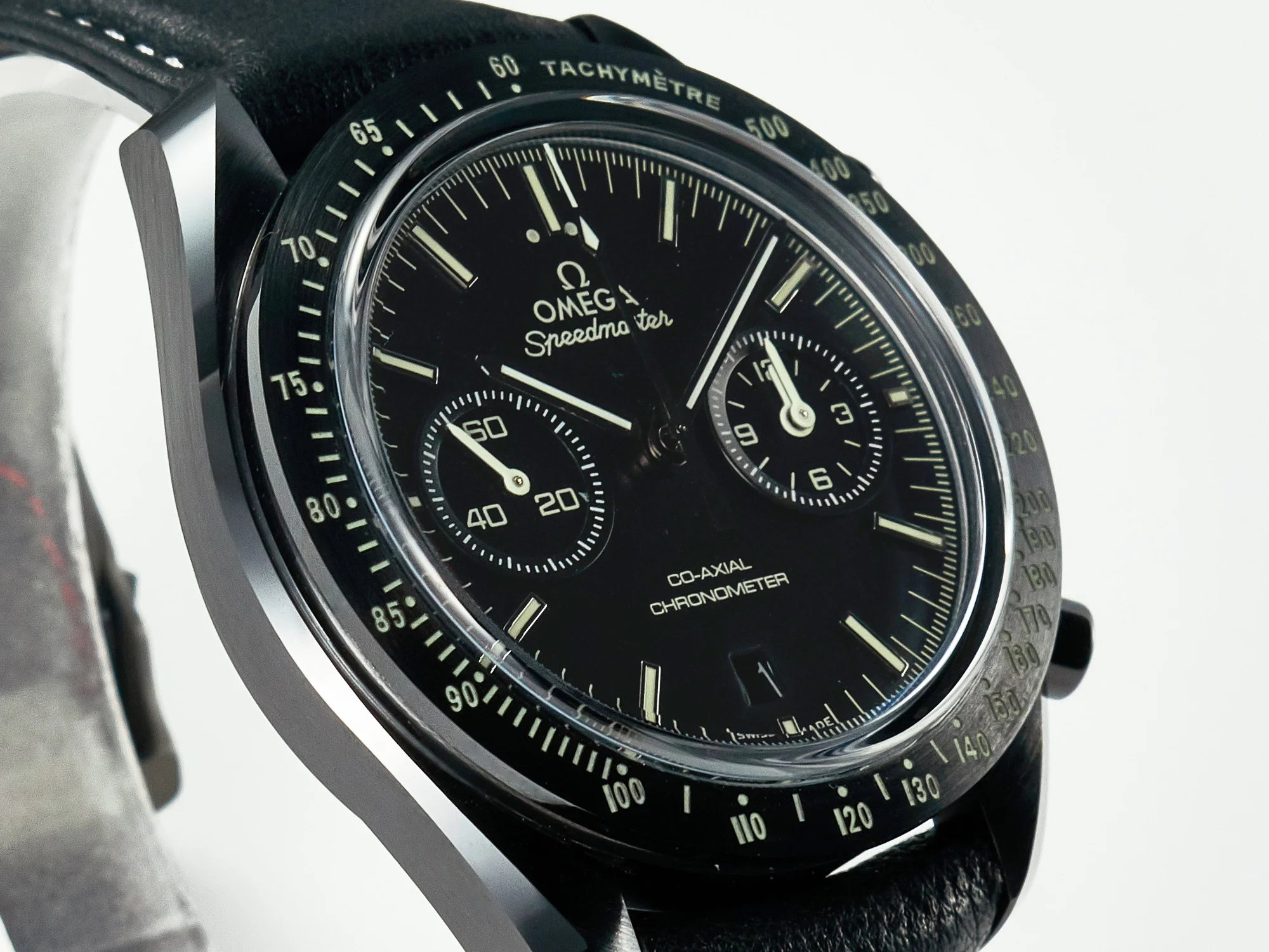Speedmaster “Dark Side of The Moon” Real Ceramic N1F 1:1 Best Edition on Leather Strap A9900