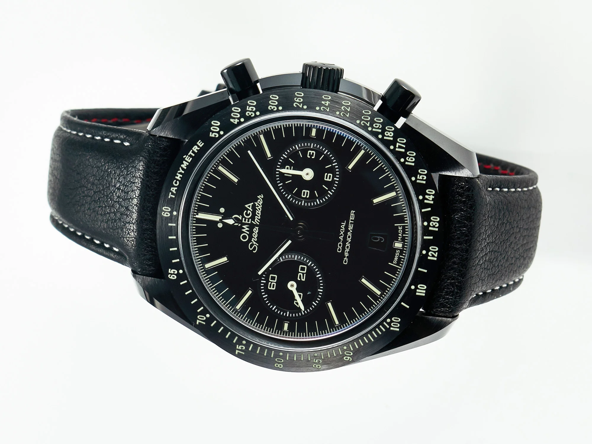 Speedmaster “Dark Side of The Moon” Real Ceramic N1F 1:1 Best Edition on Leather Strap A9900