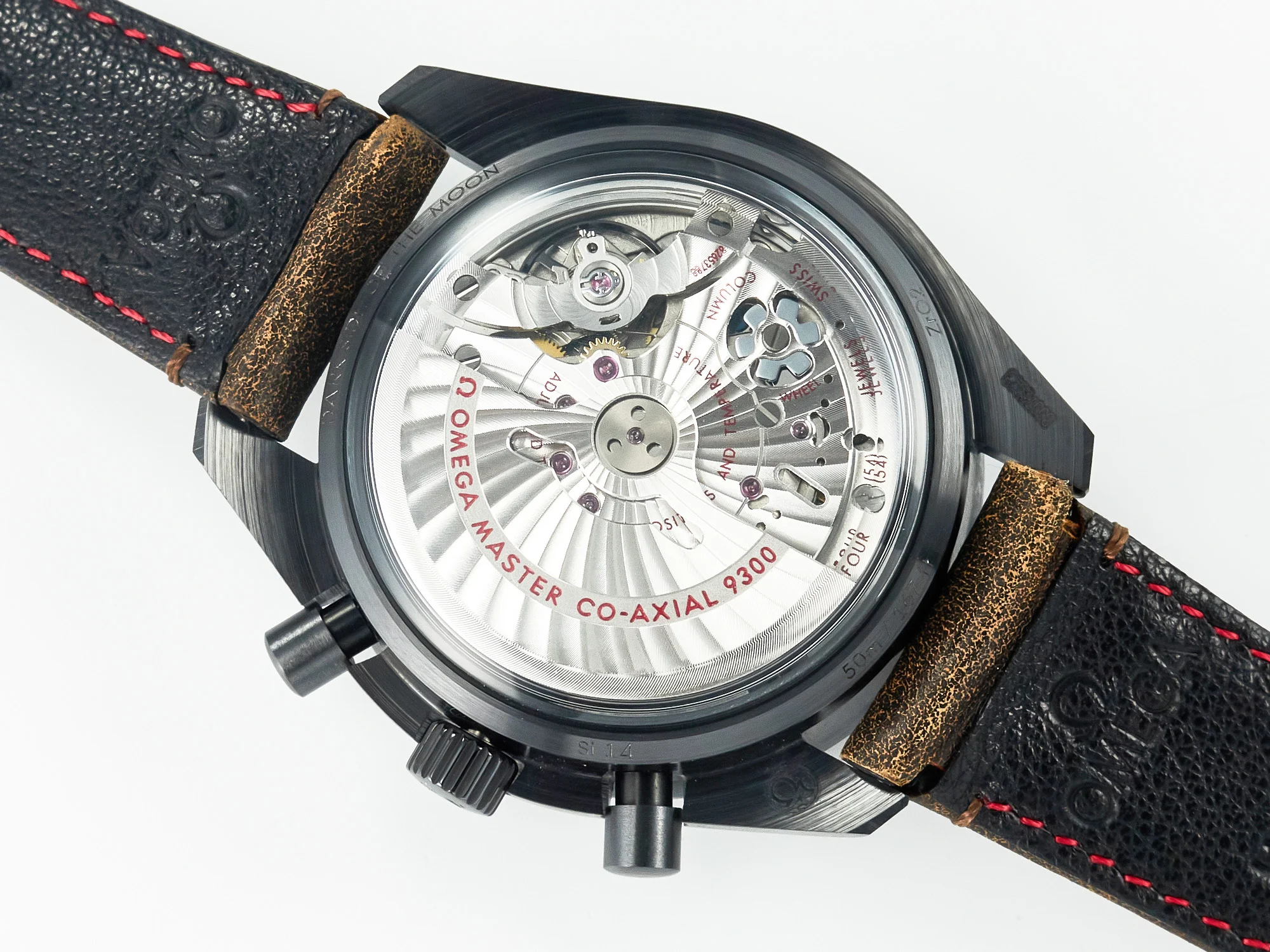 Speedmaster “Dark Side of The Moon” Real Ceramic N1F 1:1 Best Edition Vintage Black on Brown Leather Strap A9300
