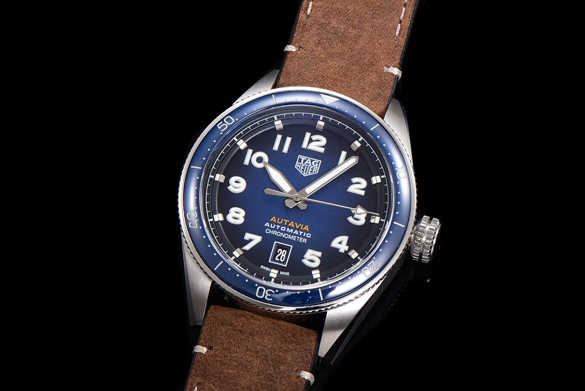 Tag Heuer Autavia Caliber 5 Blue Dial with Blue Ceramic Bezel on Nylon Strap