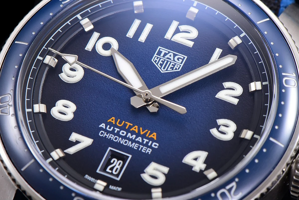 Tag Heuer Autavia Caliber 5 Blue Dial with Blue Ceramic Bezel on Nylon Strap
