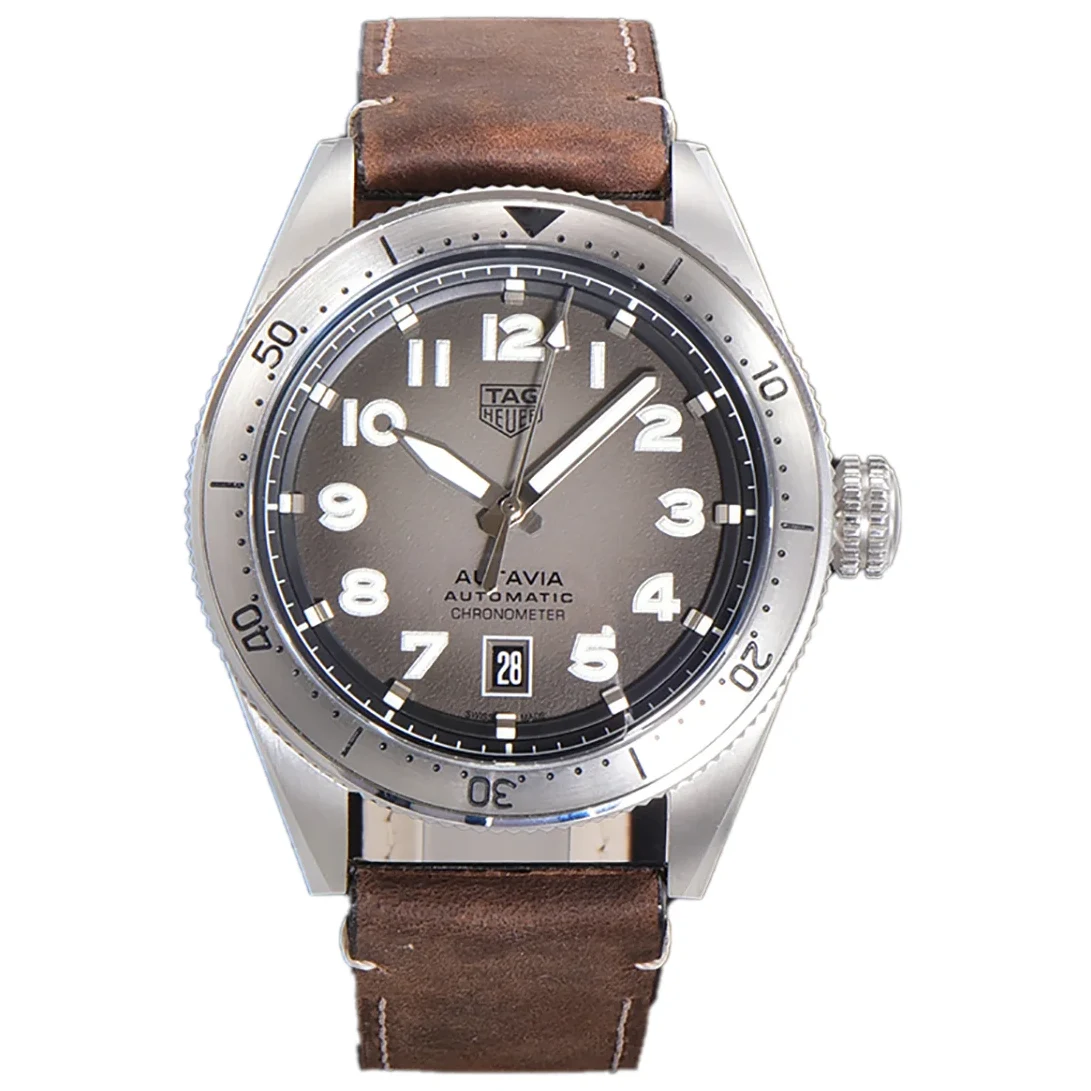 Tag Heuer Autavia Caliber 5 Grey Dial on Leather Strap