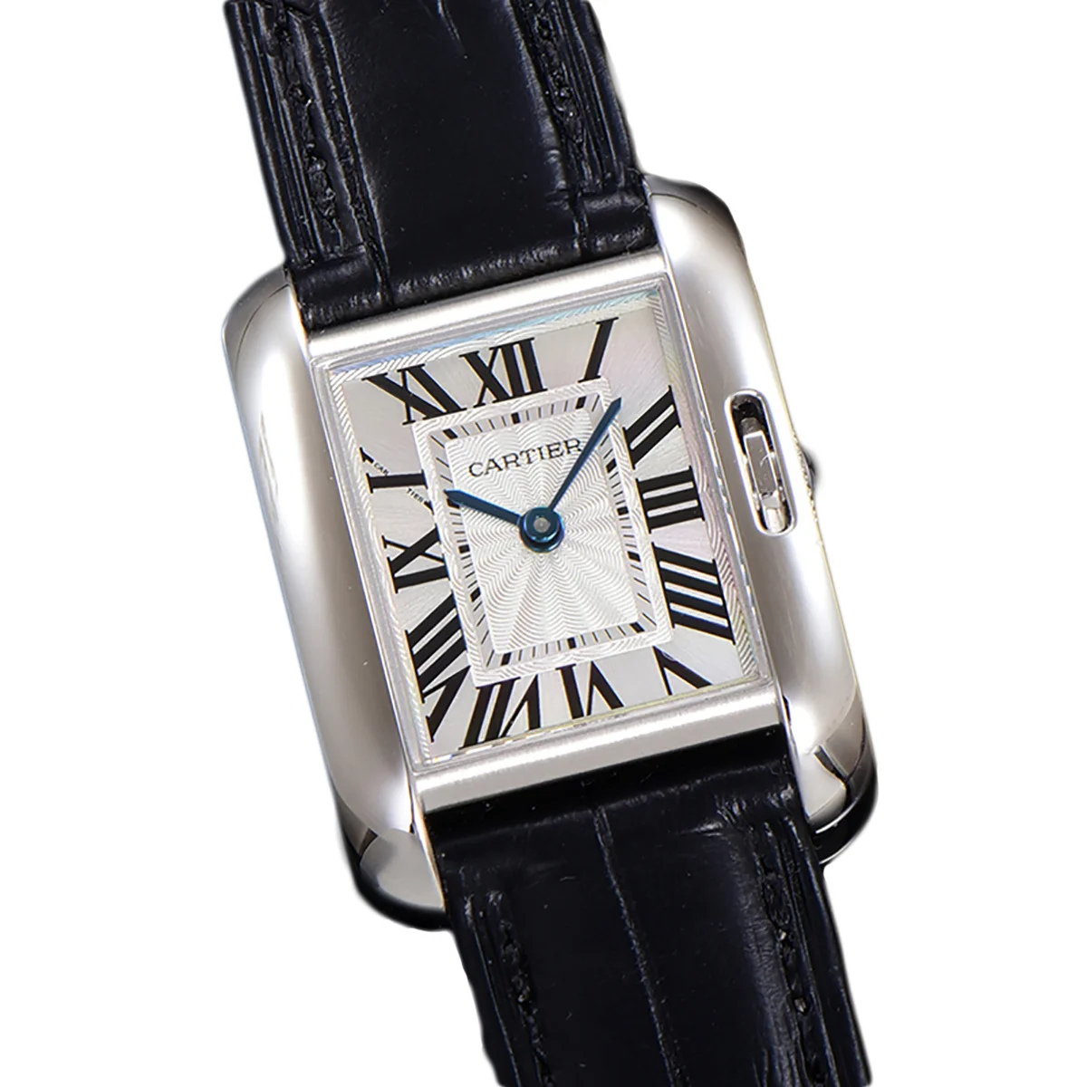 Tank Anglaise 30.2mm White Dial in Steel on Leather Strap