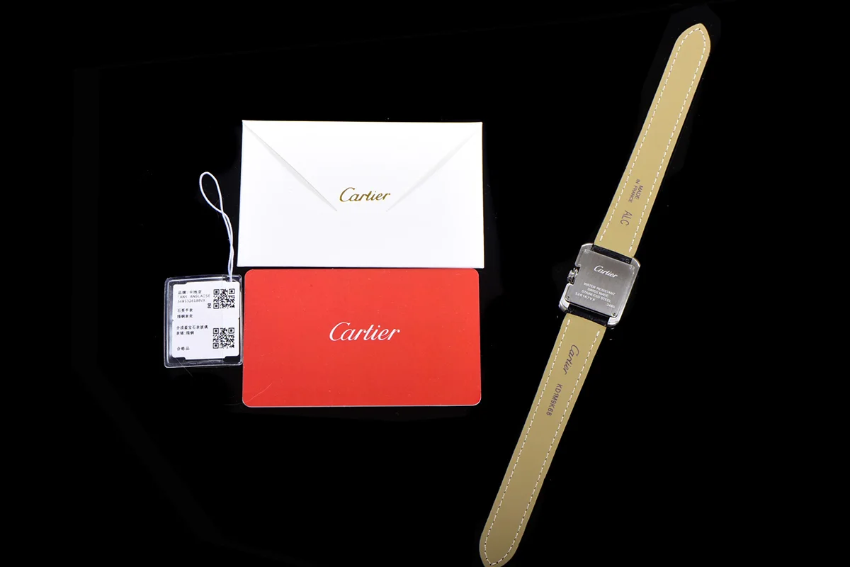 Tank Anglaise 30.2mm White Dial in Steel on Leather Strap