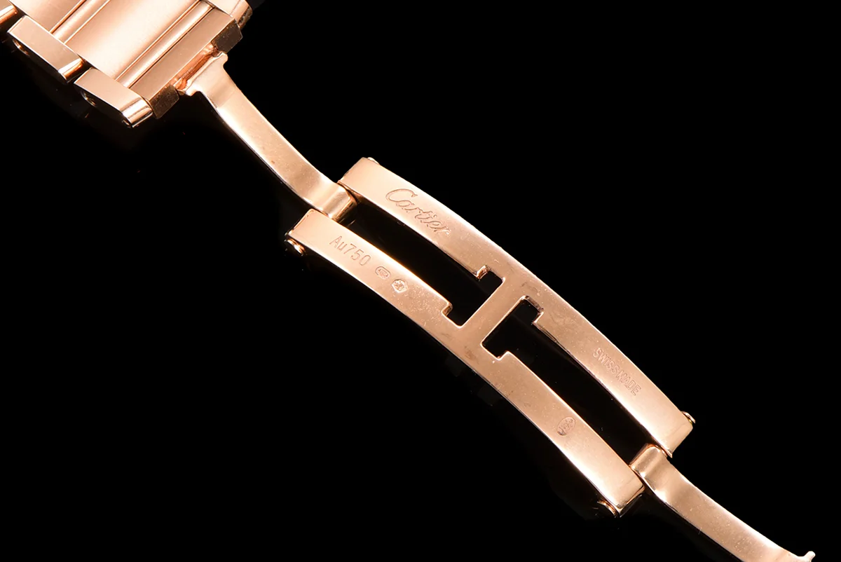 Tank Francaise Watch Small Rose Gold with Diamond Bezel