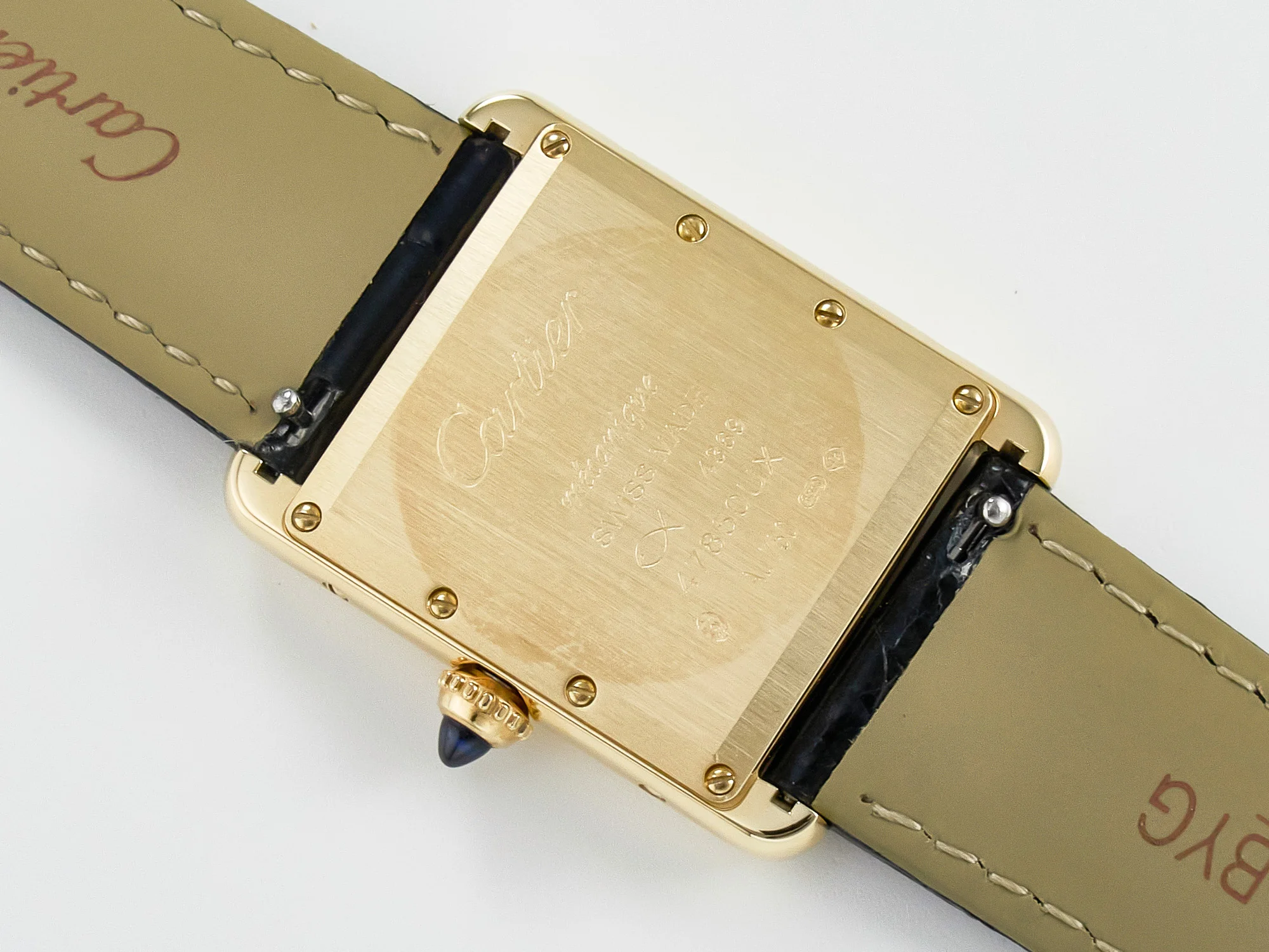 Tank Louis Cartier Large YG 33.7mm DRF 1:1 Best Edition Black Dial on Black Leather Strap Swiss Quartz