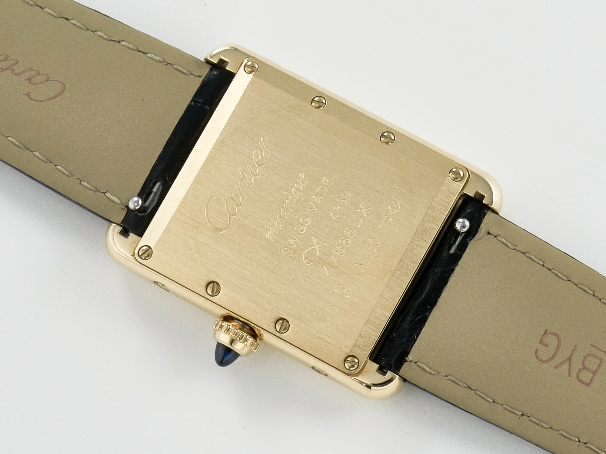 Tank Must Large YG 33.7mm DRF 1:1 Best Edition YG Dial on Black Leather Strap Swiss Quartz