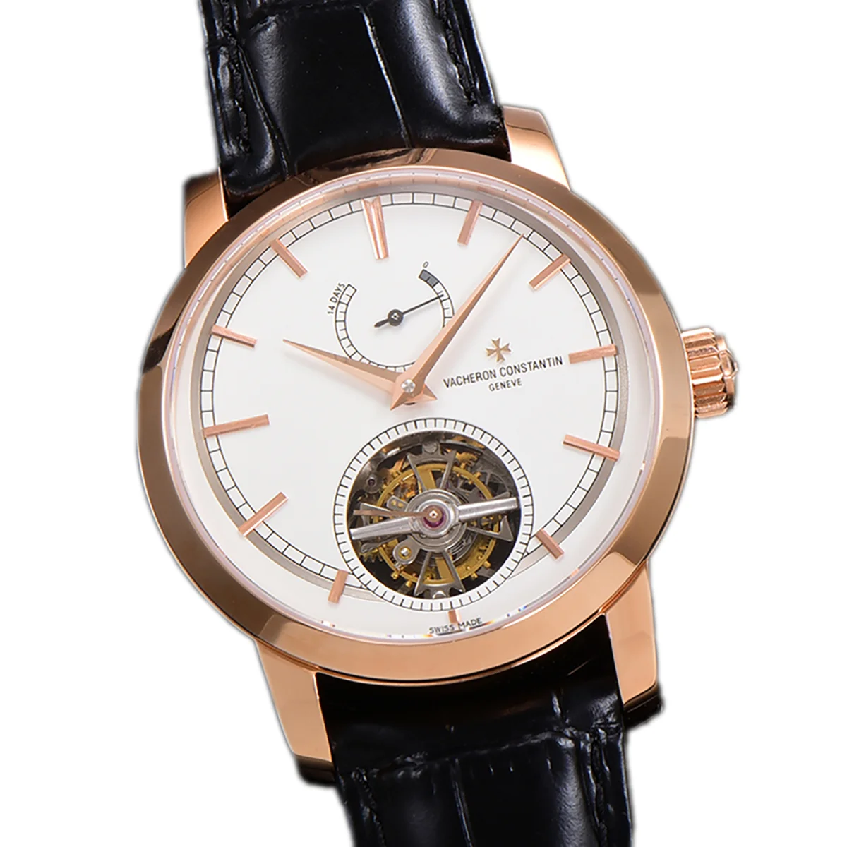 Traditionelle 14-Day Tourbillon White Dial in Rose Gold