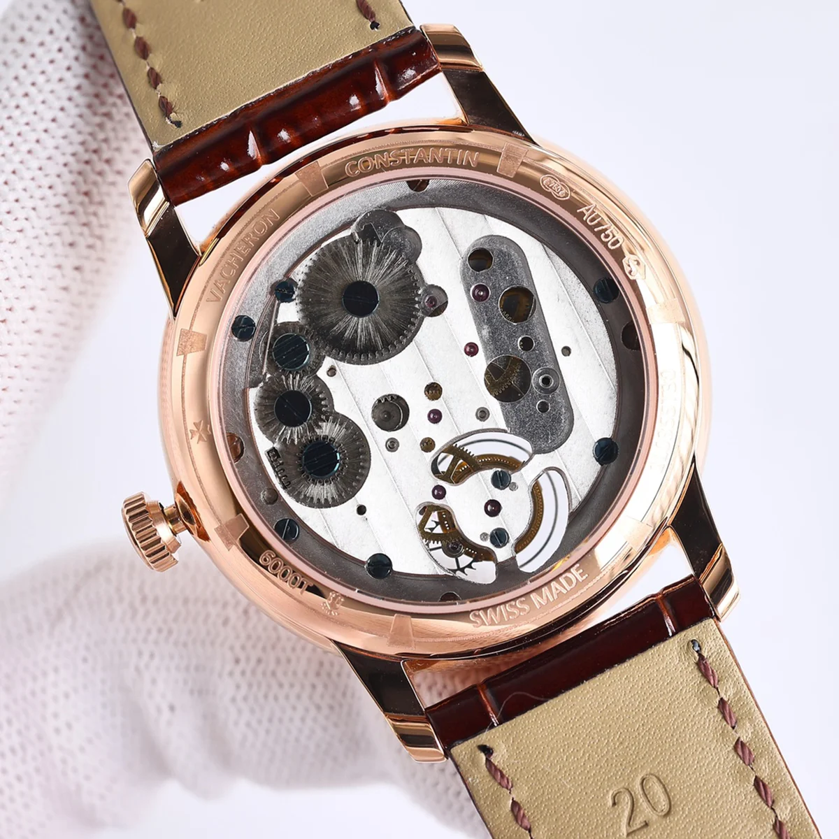 Traditionelle Tourbillon White Dial in Rose Gold