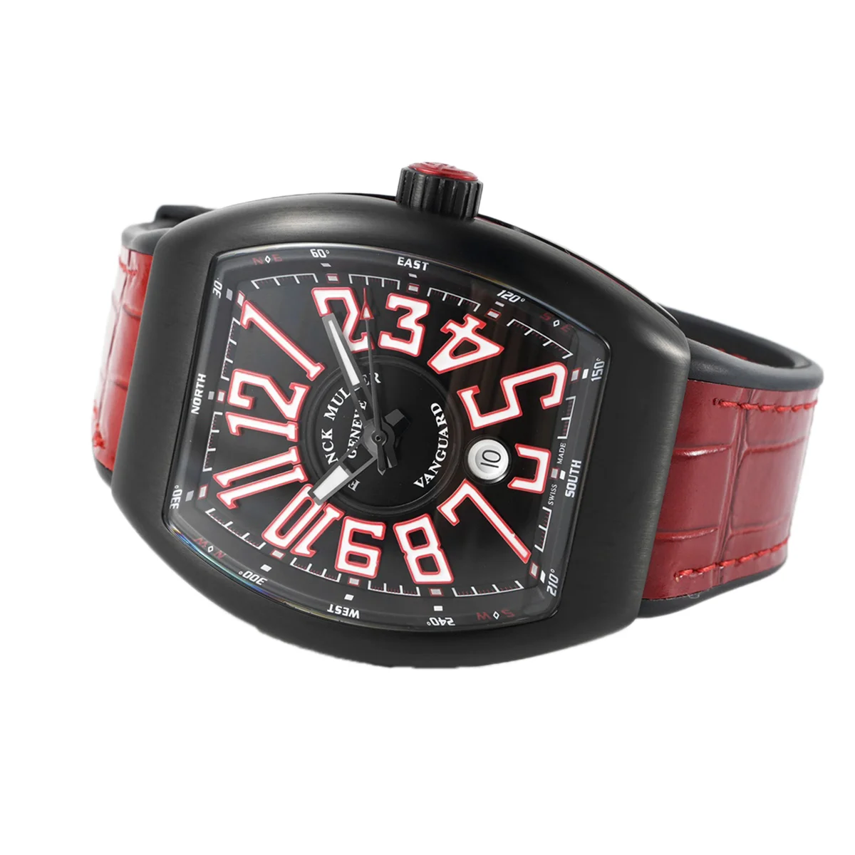 Vanguard Black Dial with Red Markers in PVD V 45