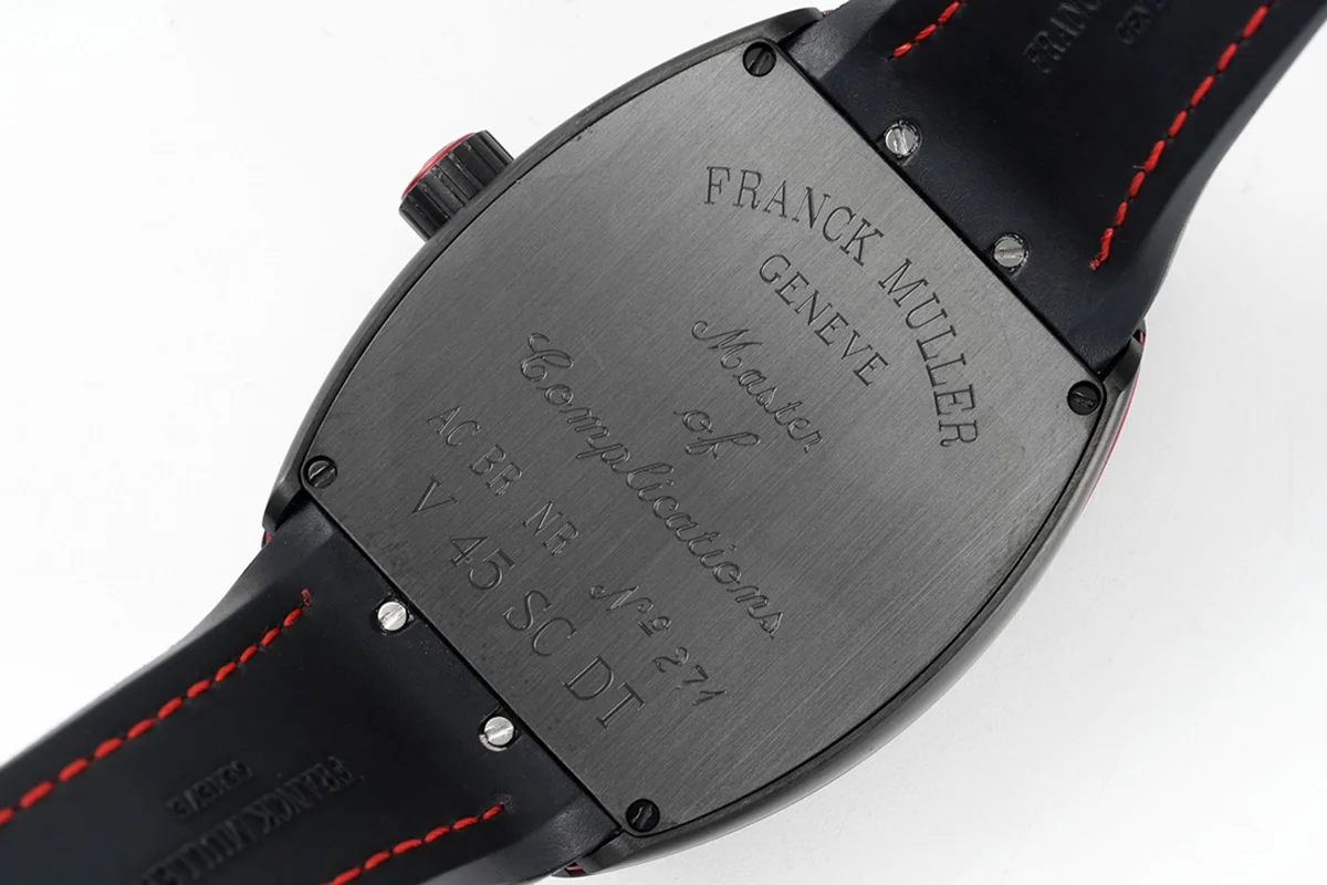 Vanguard Black Dial with Red Markers in PVD V 45
