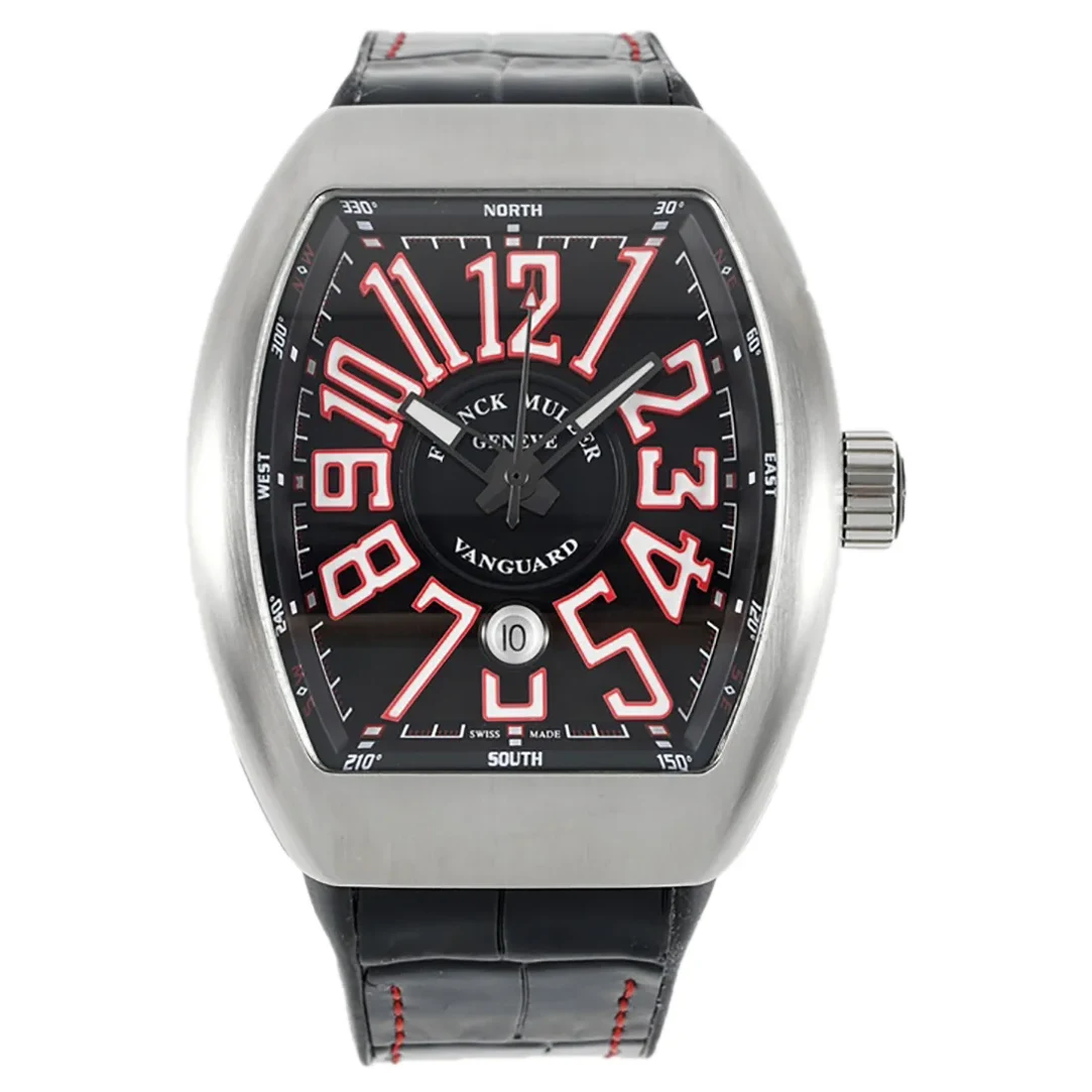 Vanguard Black Dial with Red Markers V 45