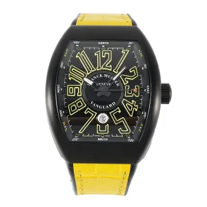 Vanguard Black Dial with Yellow Markers in PVD V 45