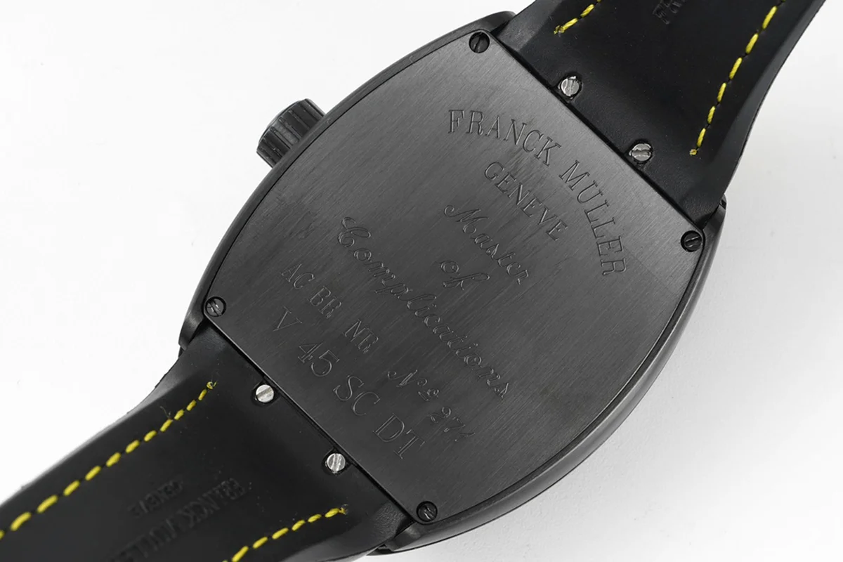 Vanguard Black Dial with Yellow Markers in PVD V 45