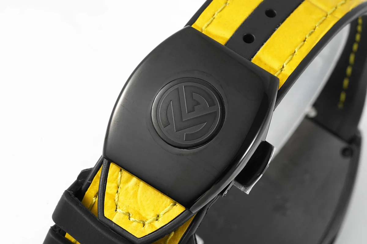 Vanguard Black Dial with Yellow Markers in PVD V 45