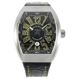 Vanguard Black Dial with Yellow Markers in V 45