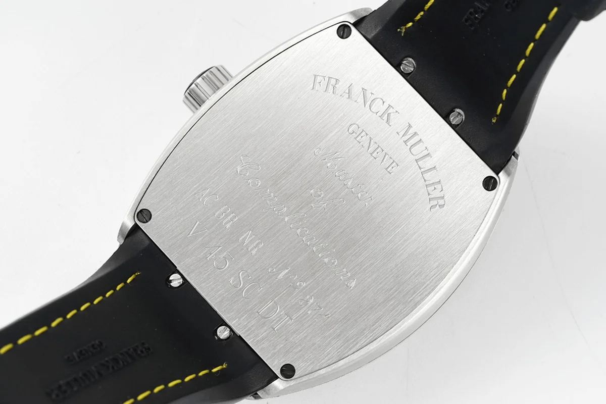 Vanguard Black Dial with Yellow Markers in V 45
