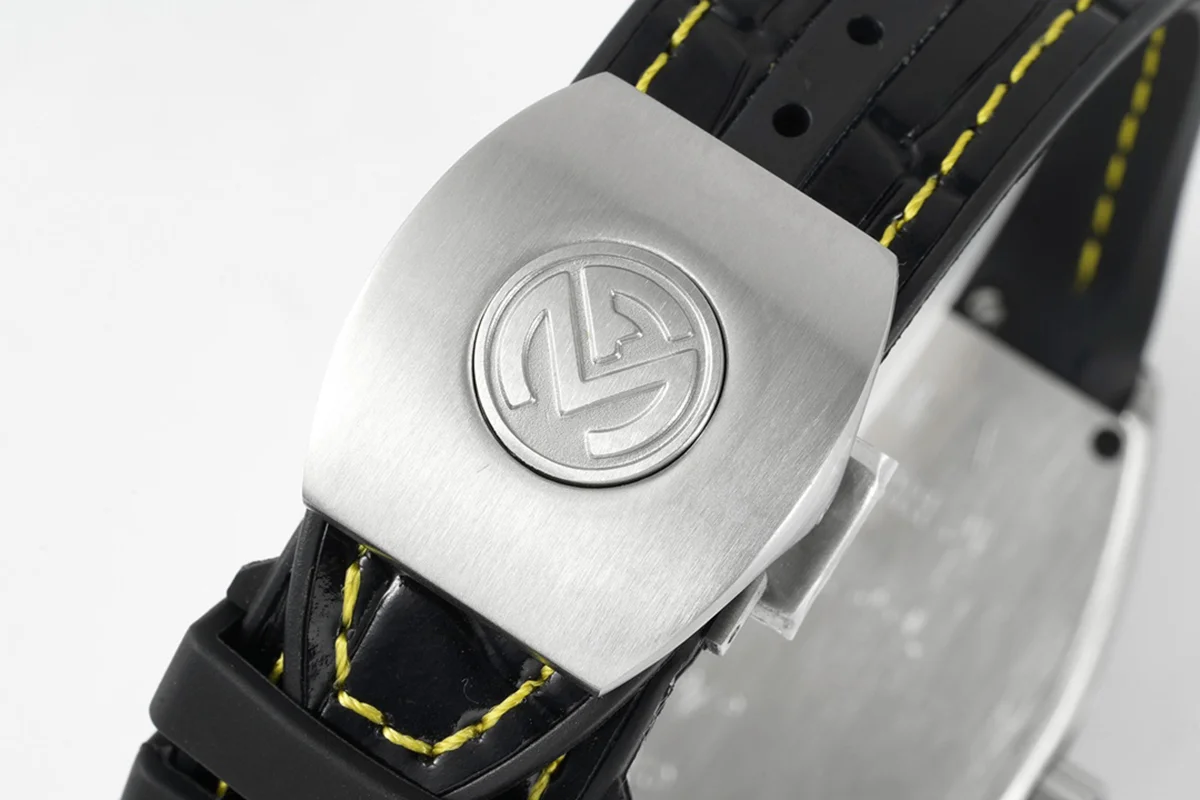 Vanguard Black Dial with Yellow Markers in V 45