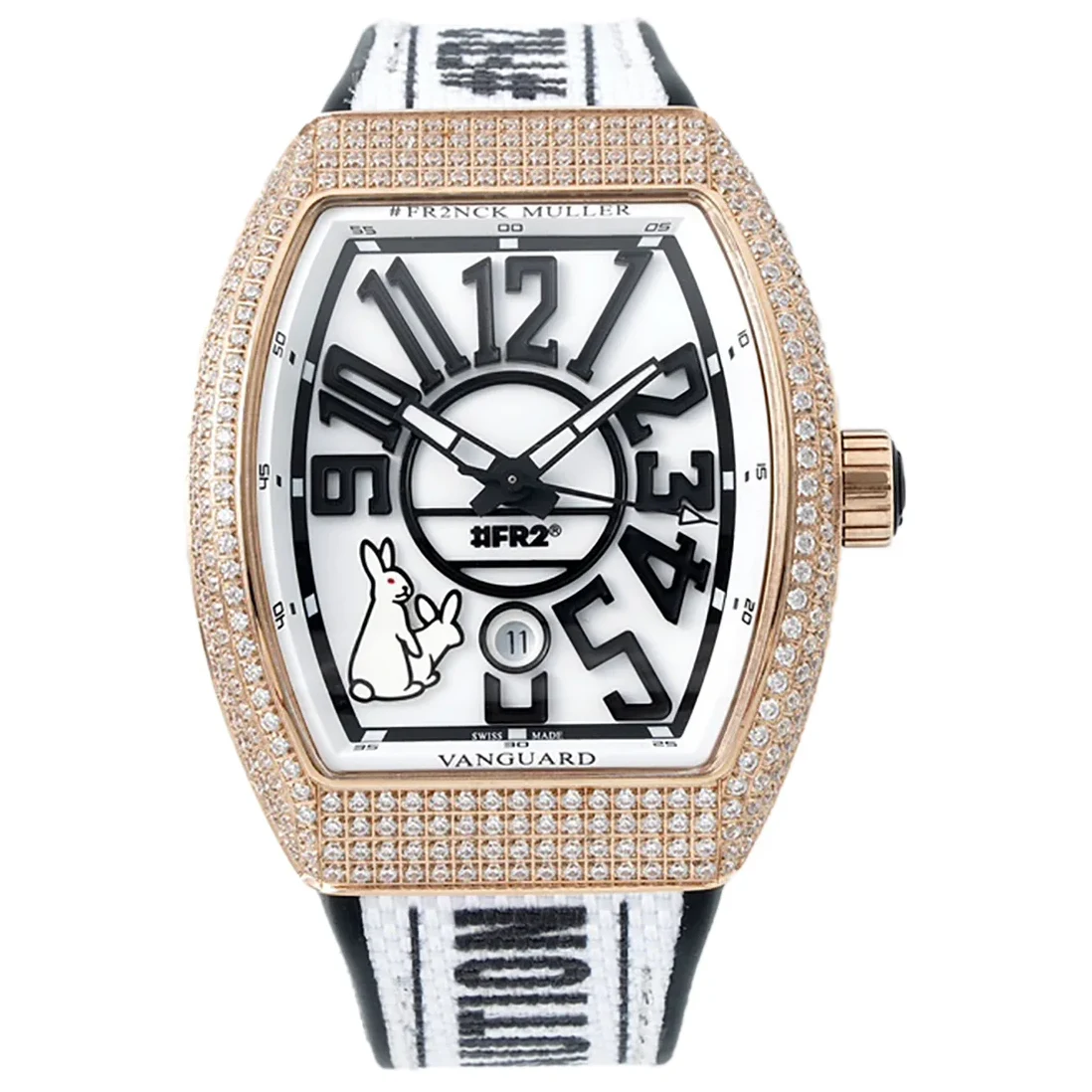 Vanguard #FR2 Rabbit with Diamond Bezel in Rose Gold