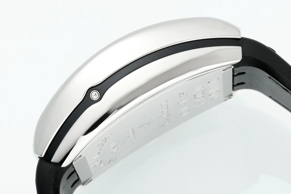 Vanguard V45 Chronograph Black/White Dial with White Marker in Steel on Leather Strap