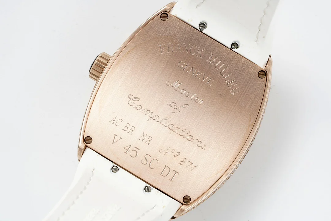 Vanguard V45 Diamond Paved Dial with White Marker and Diamond Bezel in Rose Gold