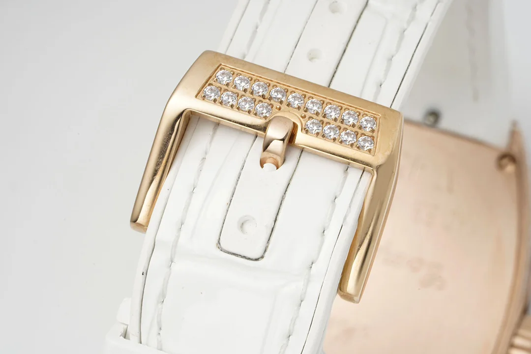 Vanguard V45 Diamond Paved Dial with White Marker and Diamond Bezel in Rose Gold