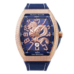 Vanguard Yachting Dragon V45YT Blue Dial with Diamond Bezel in Rose Gold