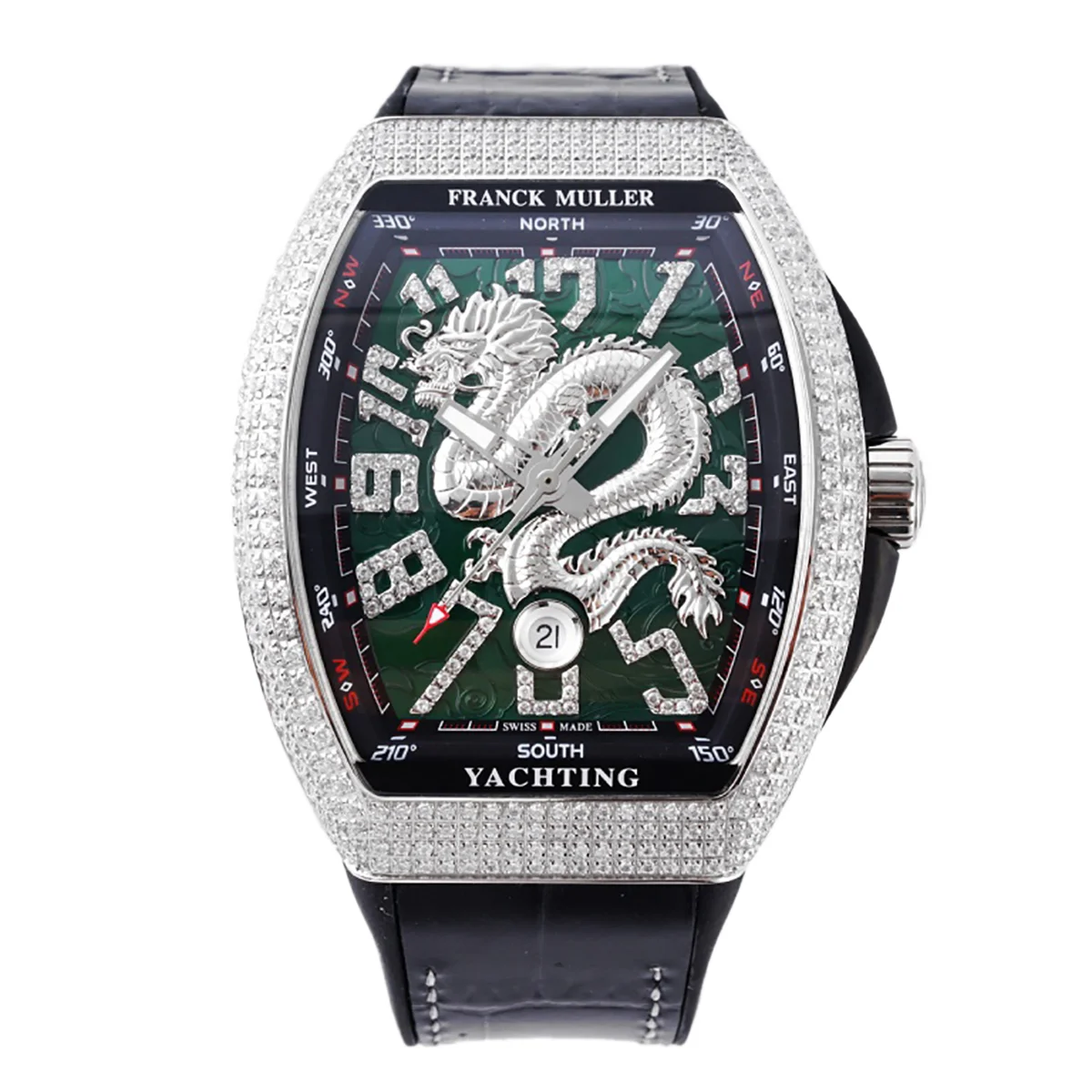 Vanguard Yachting Dragon V45YT Green Dial with Diamond Bezel