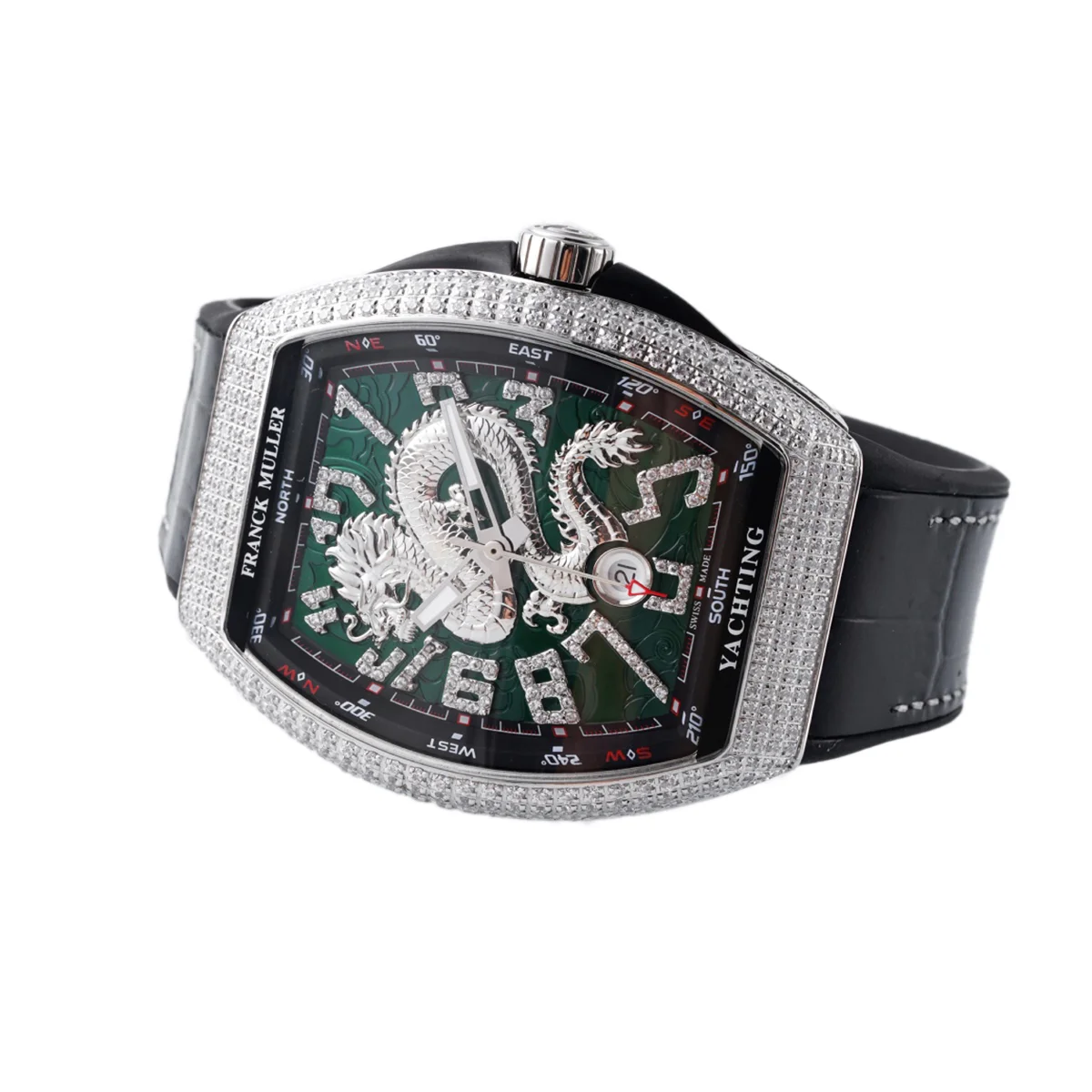 Vanguard Yachting Dragon V45YT Green Dial with Diamond Bezel