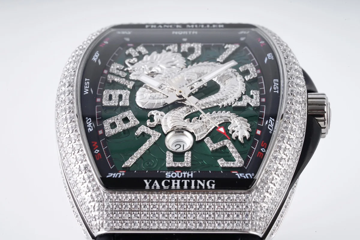 Vanguard Yachting Dragon V45YT Green Dial with Diamond Bezel