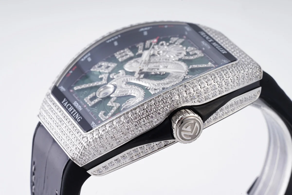Vanguard Yachting Dragon V45YT Green Dial with Diamond Bezel