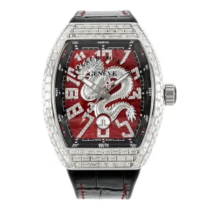 Vanguard Yachting Dragon V45YT Red Dial with Baguette Diamond Bezel
