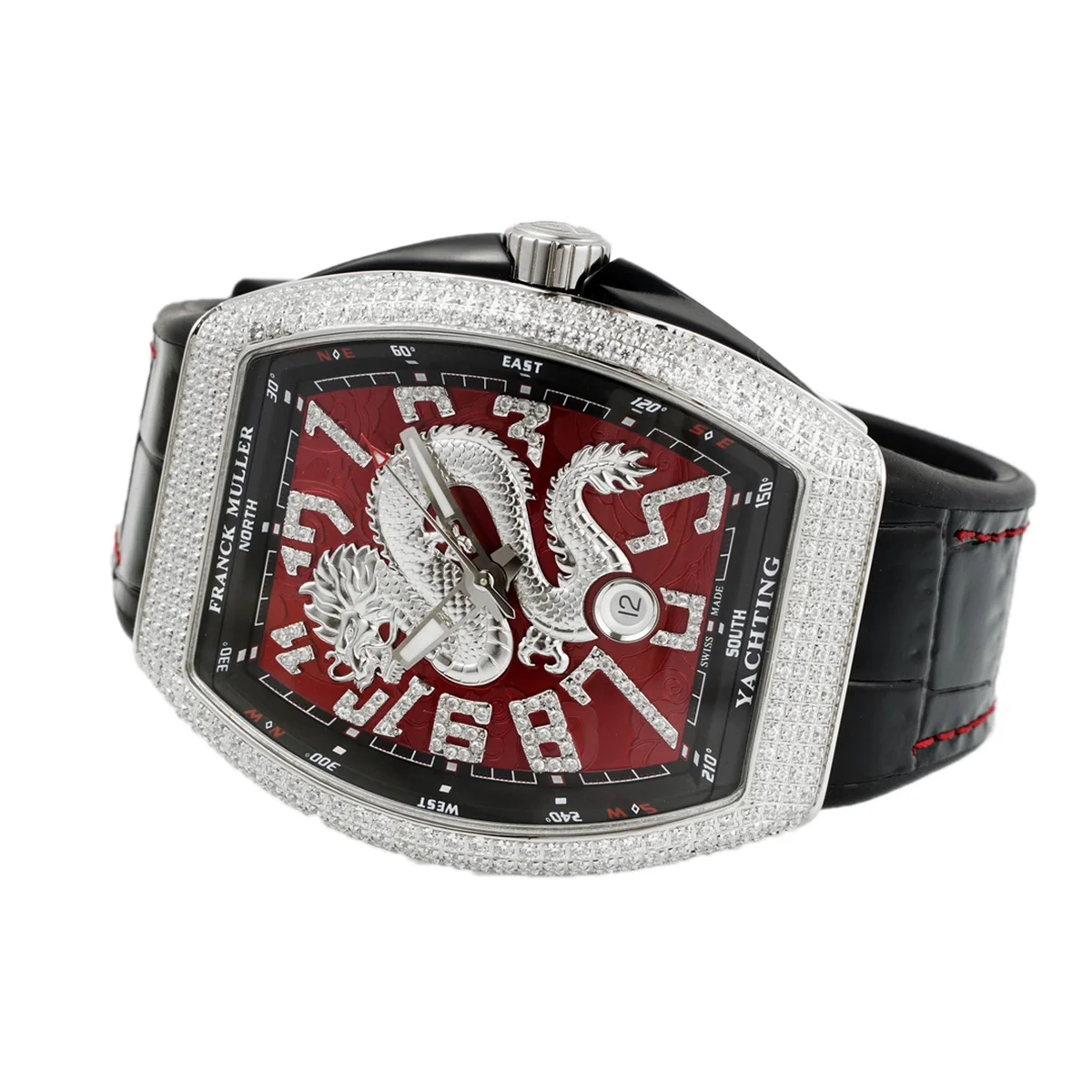 Vanguard Yachting Dragon V45YT Red Dial with Diamond Bezel