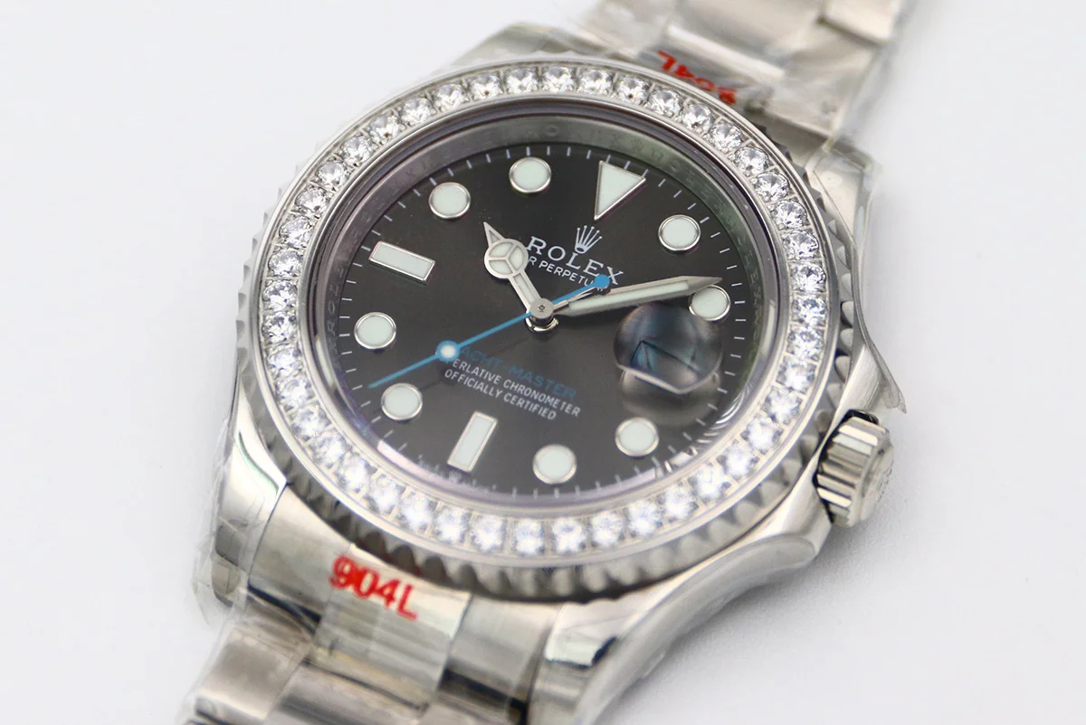 Yacht-Master 116622 Rolesium Grey Dial with White Diamond Bezel