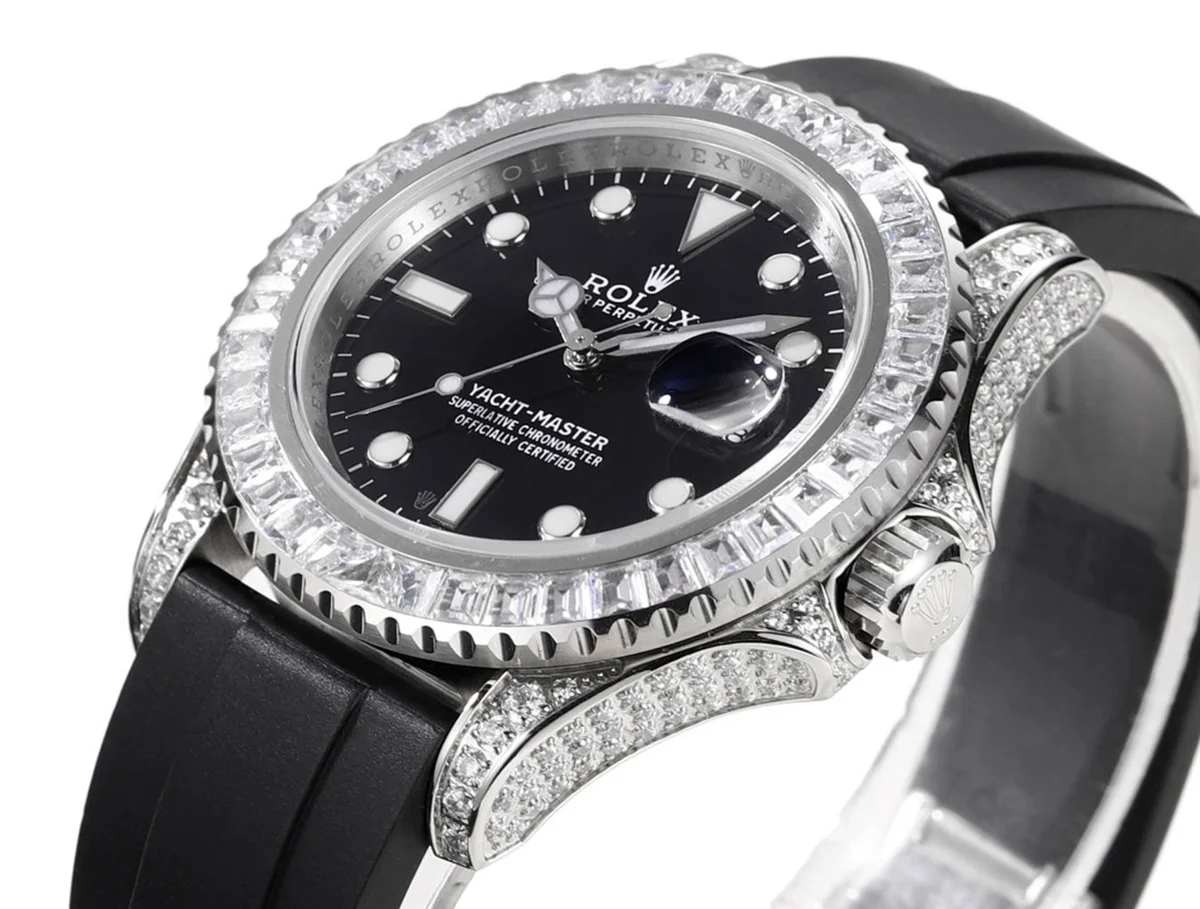 Yacht Master 40 Black Dial with White Diamond Bezel