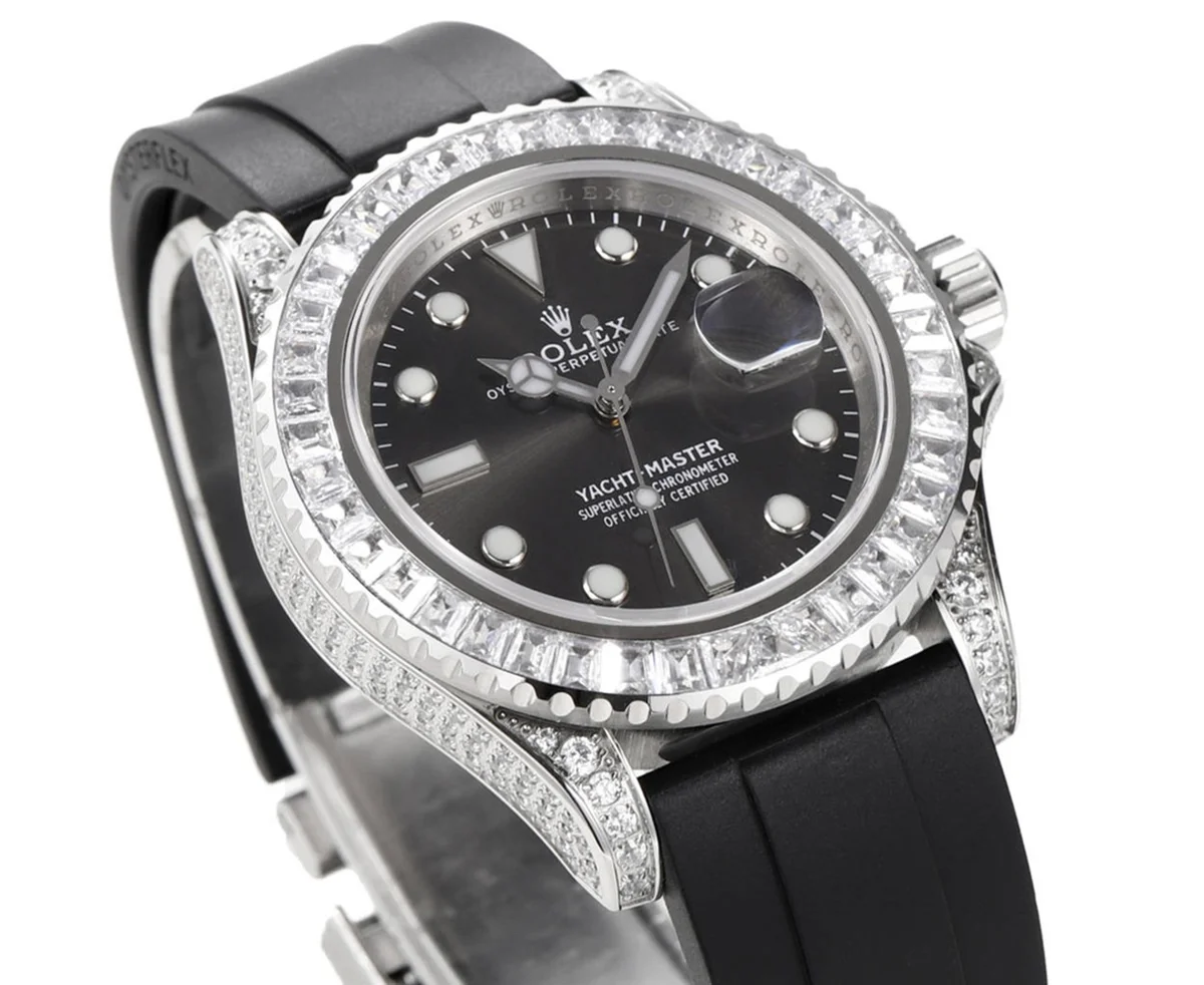 Yacht Master 40 Grey Dial with White Diamond Bezel